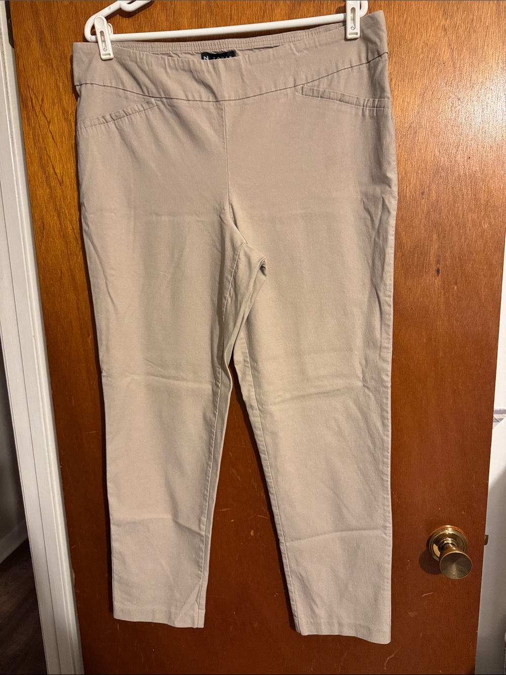 Light Beige Pull-On Pants